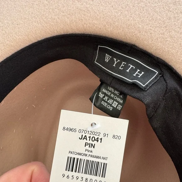 Wide Brim Pink Felt Hat with Floral Patch Accents - Picture 4 of 6